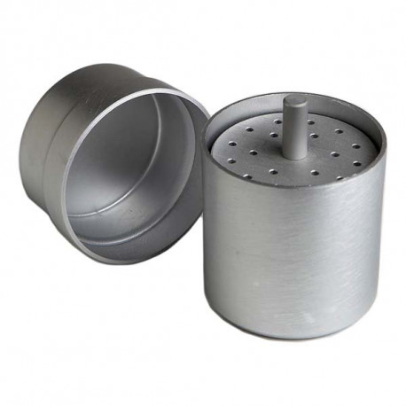 Cylindrical aluminium endodontic box TD1160