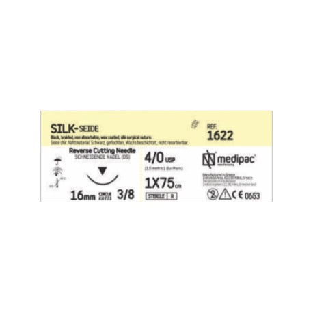 Silk sutures 6/0 16mm 3/8