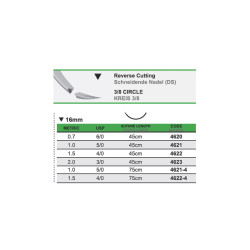 Ράμματα polyamid 6/0 16mm 3/8