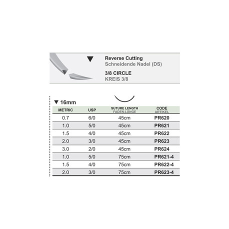 Sutures profimed 4/0 16mm 3/8