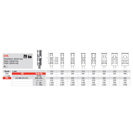 Τρυπάνι Οστού Trepan Bur 229L