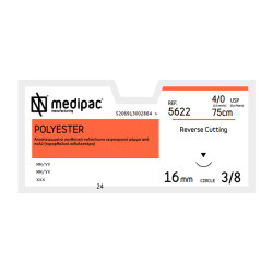 Polyester sutures 4/0 16mm 3/8
