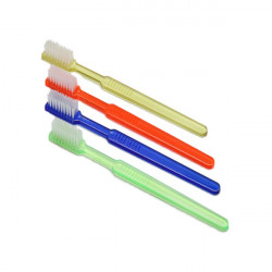Disposable mixed color toothbrushes