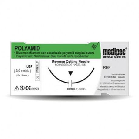 Polyamid suture 3/0 19mm 3/8
